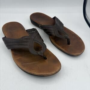 Merrell Sandals Womens‎ Size 10 Lidia Mahogany Brown Thong Flip Flops Leather